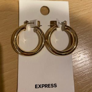 NWT Express small gold chunky hoops